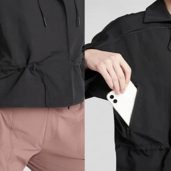 ATHLETA Acadia Black recycled nylon gorpecore utility light weight Jacket - Picture 3 of 4